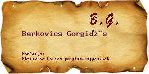 Berkovics Gorgiás névjegykártya